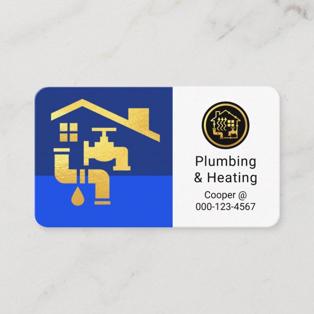 Leaking Faucet Pipe Under Rooftop Business Card (Front)