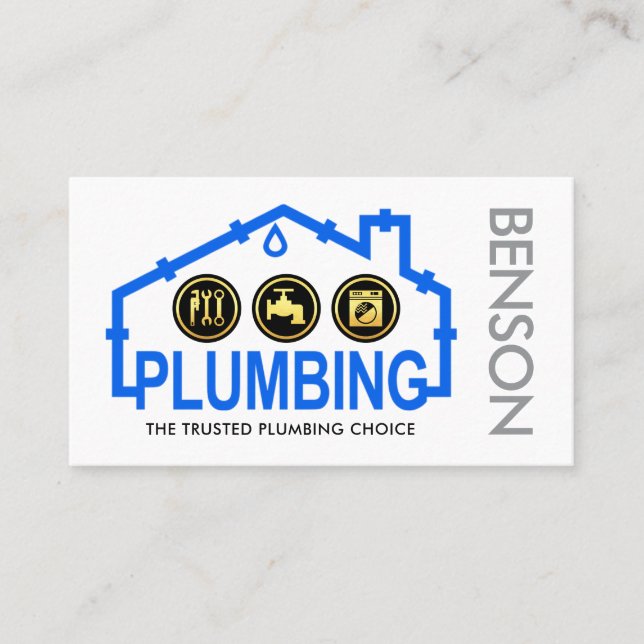 Leaking Home Pipe Frame Plumbing Business Card (Front)