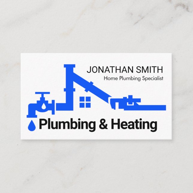 Leaking Plumbing Pipe Home Frame Business Card (Front)