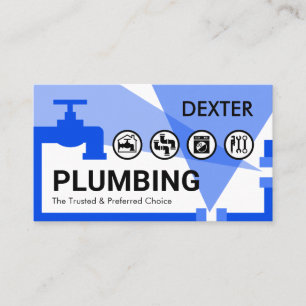 Leaking Water Faucet Plumber Pipelines Business Card
