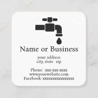 Leaky faucet square business card