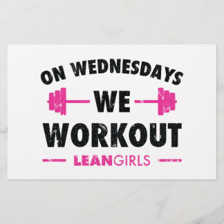 Lean Girls On Wednesdays We Workout Flyer