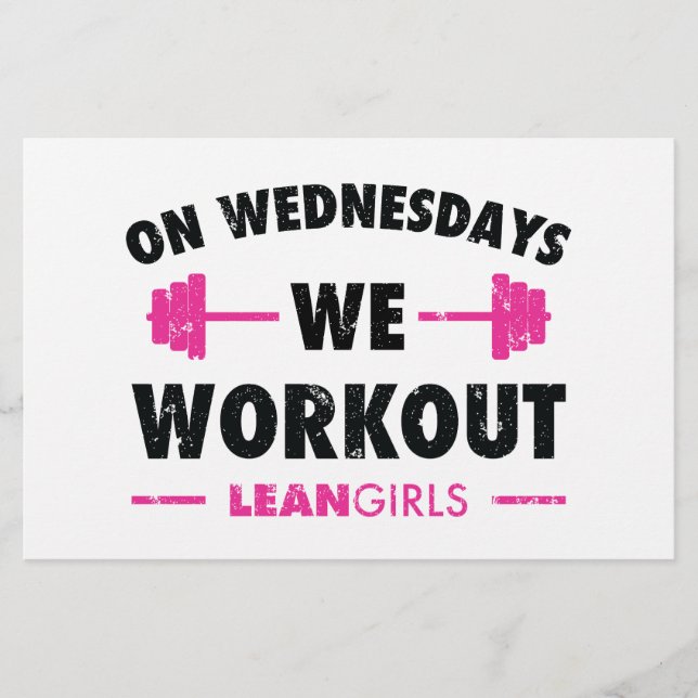 Lean Girls On Wednesdays We Workout Flyer (Front)