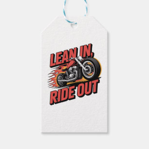 Lean in Ride out, Vintage Biker Gift Tags