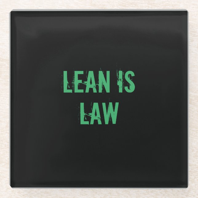 Lean is Law Fitness Personal Trainer Bodybuilding Glass Coaster (Front)