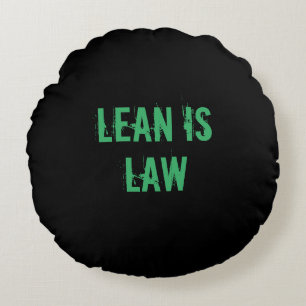 Lean is Law Fitness Personal Trainer Bodybuilding Round Cushion