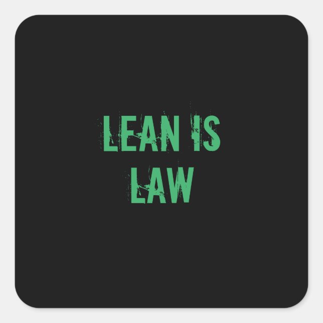 Lean is Law Fitness Personal Trainer Bodybuilding Square Sticker (Front)