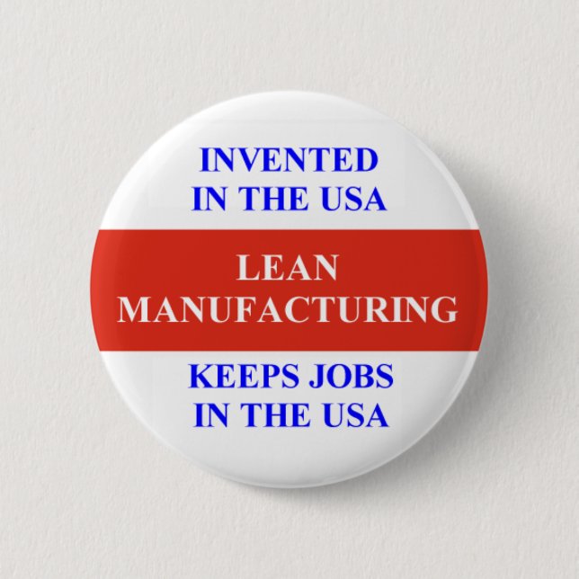 Lean Manufacturing 6 Cm Round Badge (Front)