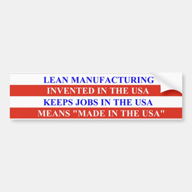 Lean Manufacturing Bumper Sticker (Front)