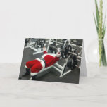 Lean & Mean Santa - Funny Silly Joke Christmas Holiday Card<br><div class="desc">This fun,  joke design features photo of Santa at the gym,  lifting weights. Perfect for a personalized business holiday card for a personal trainer,  fitness center,  gym,  weightlifter,  or sports equipment manufacturer.</div>