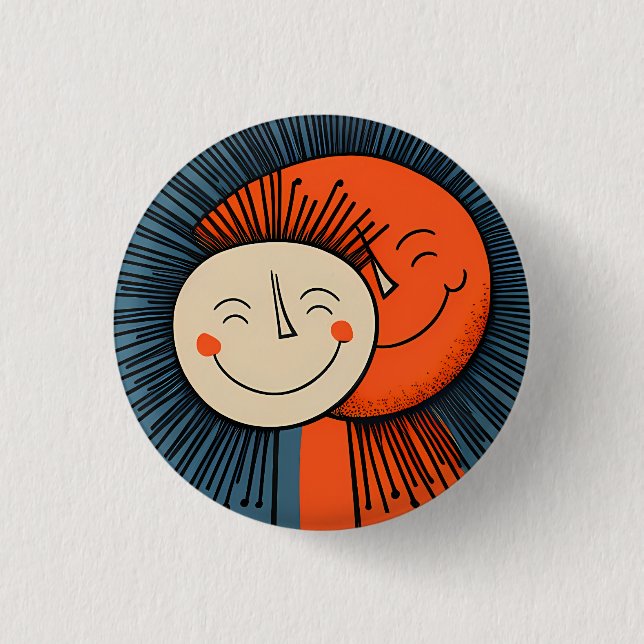 Lean on each other 3 cm round badge (Front)