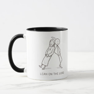 Lean on the Lord Stick Figure Christian Coffee Mug
