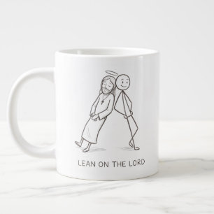 Lean on the Lord Stick Figure Christian Coffee Mug