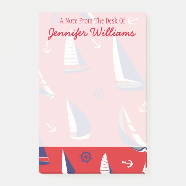 Lean Sailboat Pattern | Add Your Name Post-it Notes (Front)