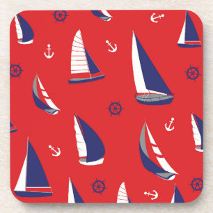 Lean Sailboat Pattern Coaster