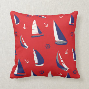 Lean Sailboat Pattern Cushion