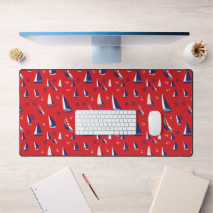 Lean Sailboat Pattern Desk Mat