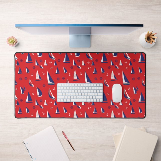 Lean Sailboat Pattern Desk Mat (Office 1)