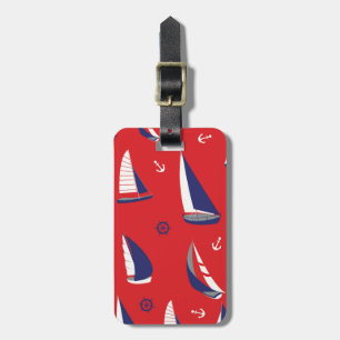 Lean Sailboat Pattern Luggage Tag