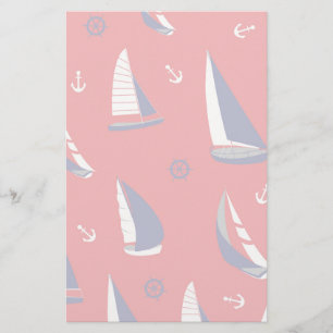 Lean Sailboat Pattern Stationery
