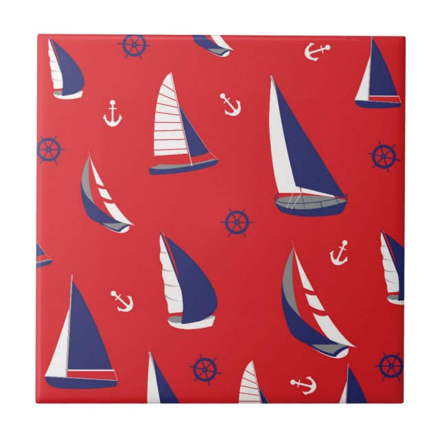 Lean Sailboat Pattern Tile (Front)