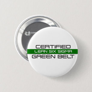 Lean Six Sigma Certified Green Belt 6 Cm Round Badge