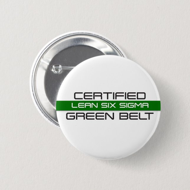 Lean Six  Sigma Green Belt 6 Cm Round Badge (Front & Back)