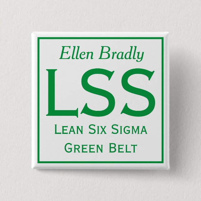 Lean Six Sigma pin with your name (Front)
