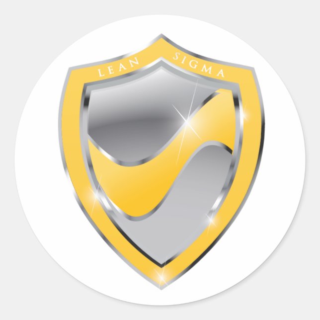 Lean six sigma yellow belt certified classic round sticker (Front)