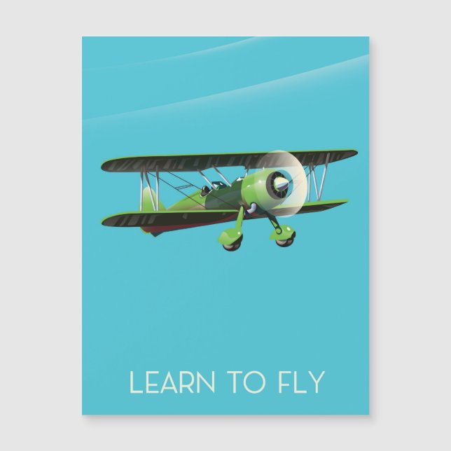 Lean To Fly vintage plane poster (Front)