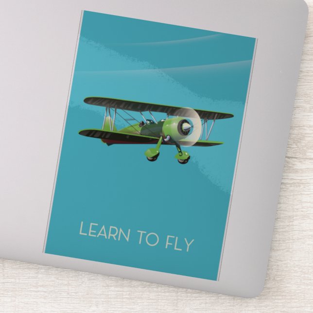 Lean To Fly vintage plane poster (Detail)