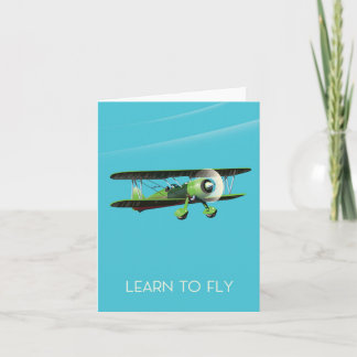 Lean To Fly vintage plane poster Holiday Card