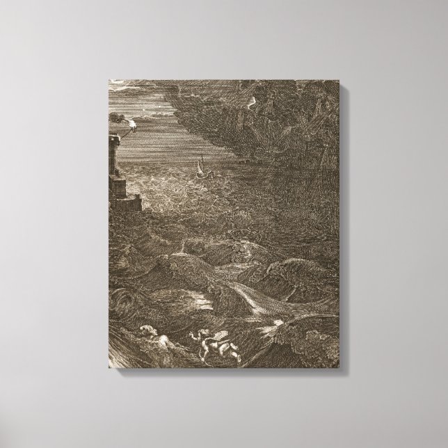 Leander Swims Over the Hellespont to Meet his Mist Canvas Print (Front)