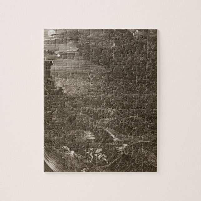Leander Swims Over the Hellespont to Meet his Mist Jigsaw Puzzle (Vertical)