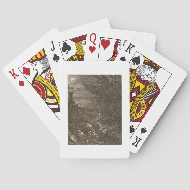 Leander Swims Over the Hellespont to Meet his Mist Playing Cards (Back)