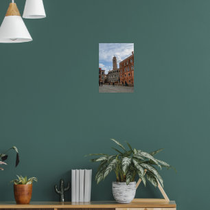 Leaning Bell Tower of Santo Stefano Venice Italy Poster