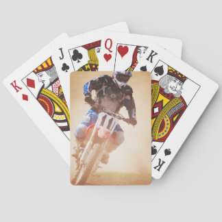 Leaning Dirtbike Racer Playing Cards