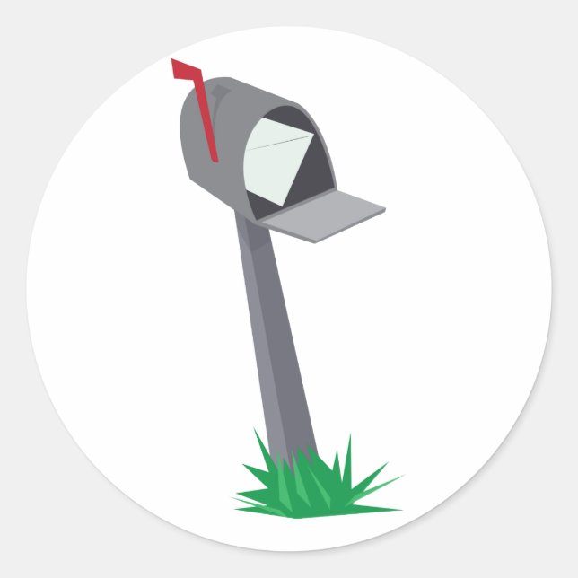 Leaning Mailbox Classic Round Sticker (Front)
