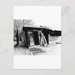 Leaning Outhouse Postcard