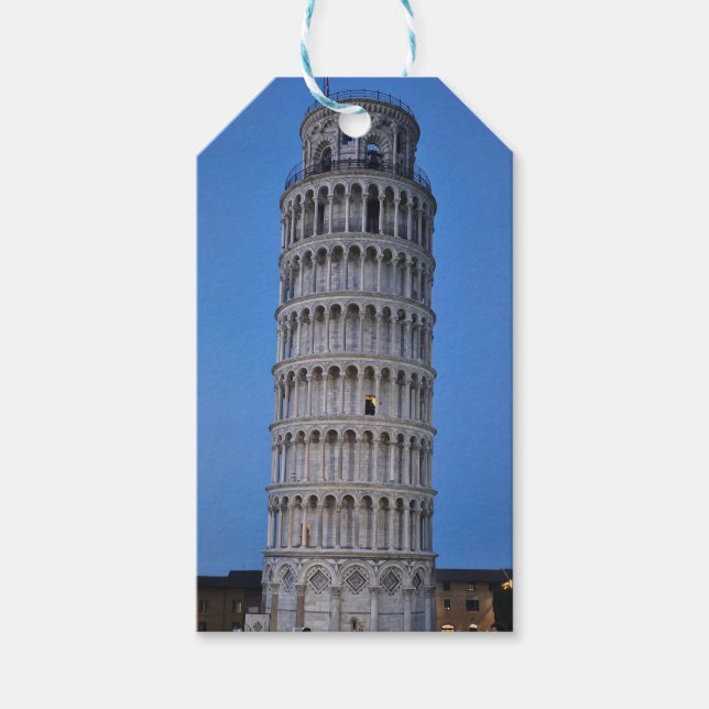 Leaning Tower at Dusk Gift Tags (Front)