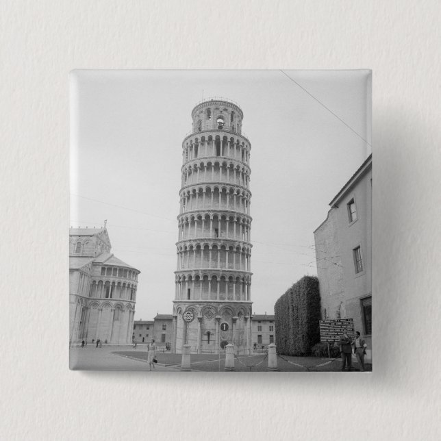 Leaning Tower of Pisa 15 Cm Square Badge (Front)