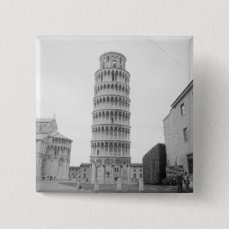 Leaning Tower of Pisa 15 Cm Square Badge