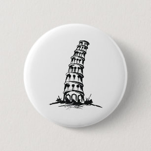 Leaning Tower Of Pisa 6 Cm Round Badge