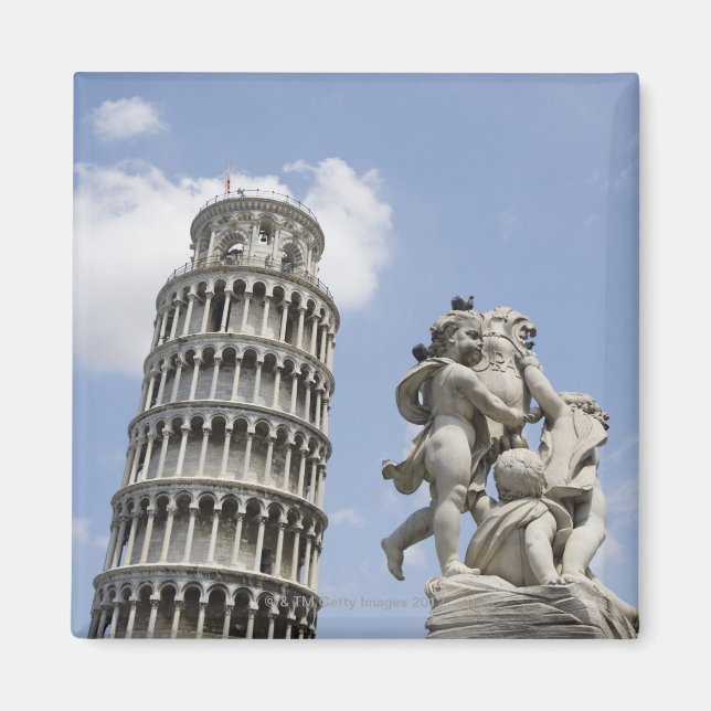 Leaning Tower of Pisa and Statue, Italy Magnet (Front)