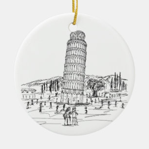 leaning tower of pisa ceramic tree decoration