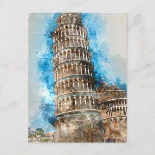 Leaning Tower of Pisa in Italy Postcard