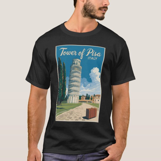 Leaning Tower of Pisa Italy Travel Art Vintage T-Shirt (Front)