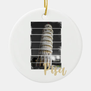 Leaning Tower Of Pisa Italy Vintage Retro Souvenir Ceramic Tree Decoration