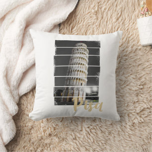 Leaning Tower Of Pisa Italy Vintage Retro Souvenir Cushion