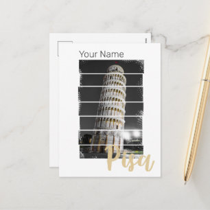 Leaning Tower Of Pisa Italy Vintage Retro Souvenir Holiday Postcard